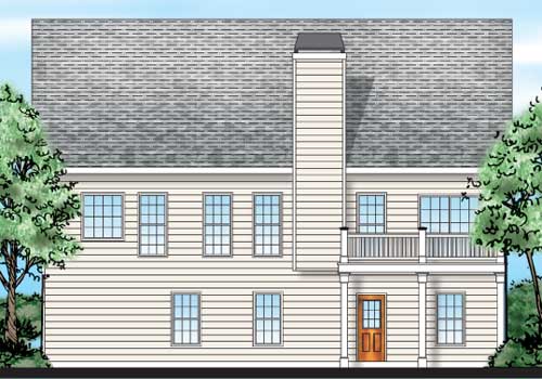 Moultrie House Plan Rear Elevation