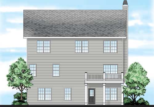 Brewster House Plan Rear Elevation