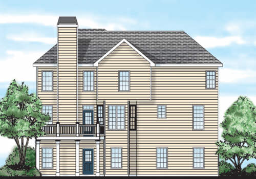Pfeiffer House Plan Rear Elevation