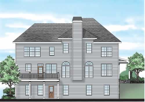 Stone Bluff House Plan Rear Elevation