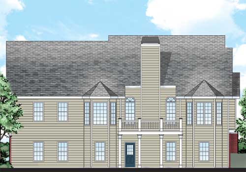 Guilford House Plan Rear Elevation