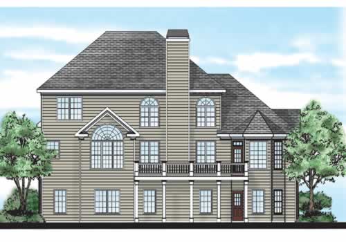 Oak Knoll House Plan Rear Elevation