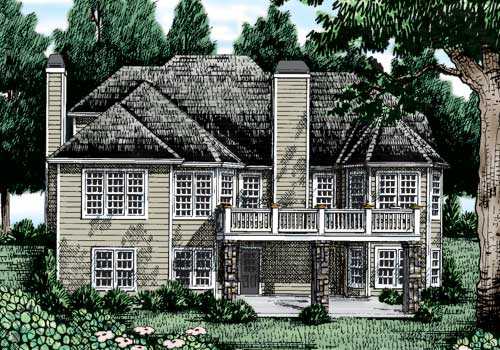Rosemore Place House Plan Rear Elevation