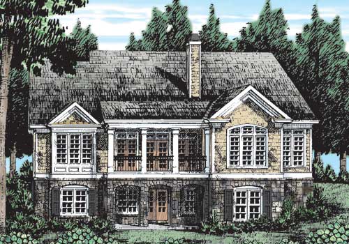 Hickory Grove House Plan Rear Elevation