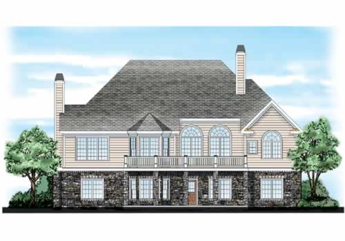 Stoney River House Plan Rear Elevation
