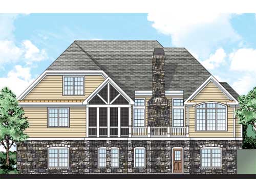 Blackstone House Plan Rear Elevation