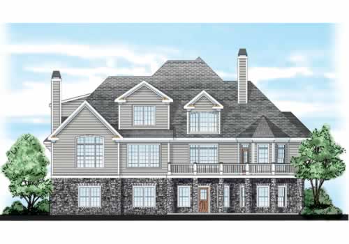 Chapel Hill House Plan Rear Elevation