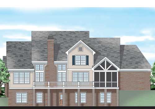 River Forest House Plan Rear Elevation