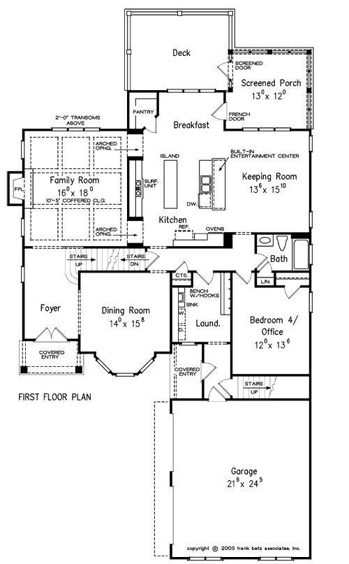 Ansley Cottage House Floor Plan Frank Betz Associates