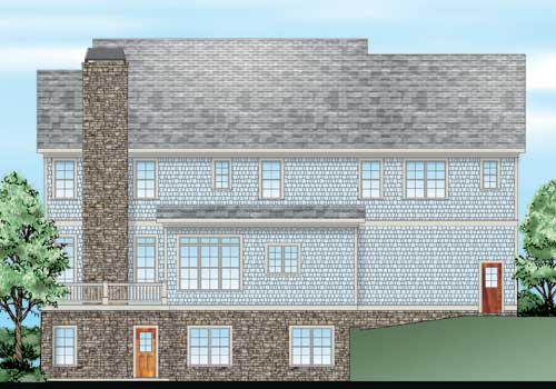 Lanier Pointe House Plan Rear Elevation