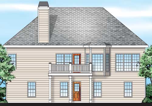 Savannah House Plan Rear Elevation