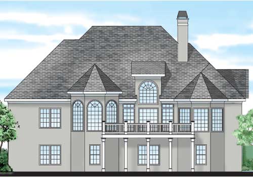 Salem House Plan Rear Elevation