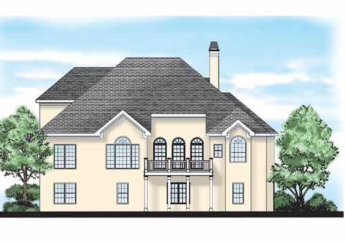 Carrollton House Plan Rear Elevation